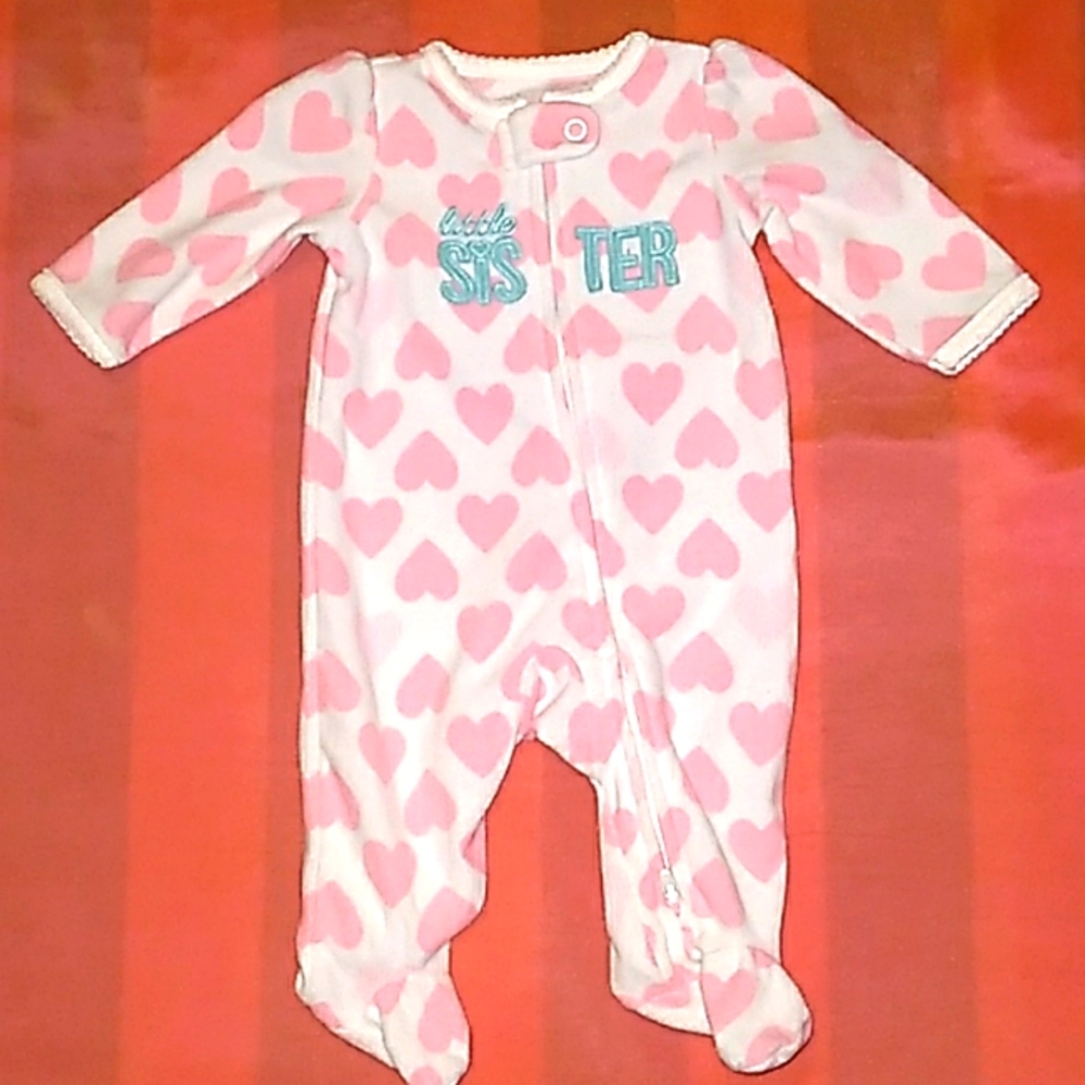 Carters Newborn pink fleece sleeper